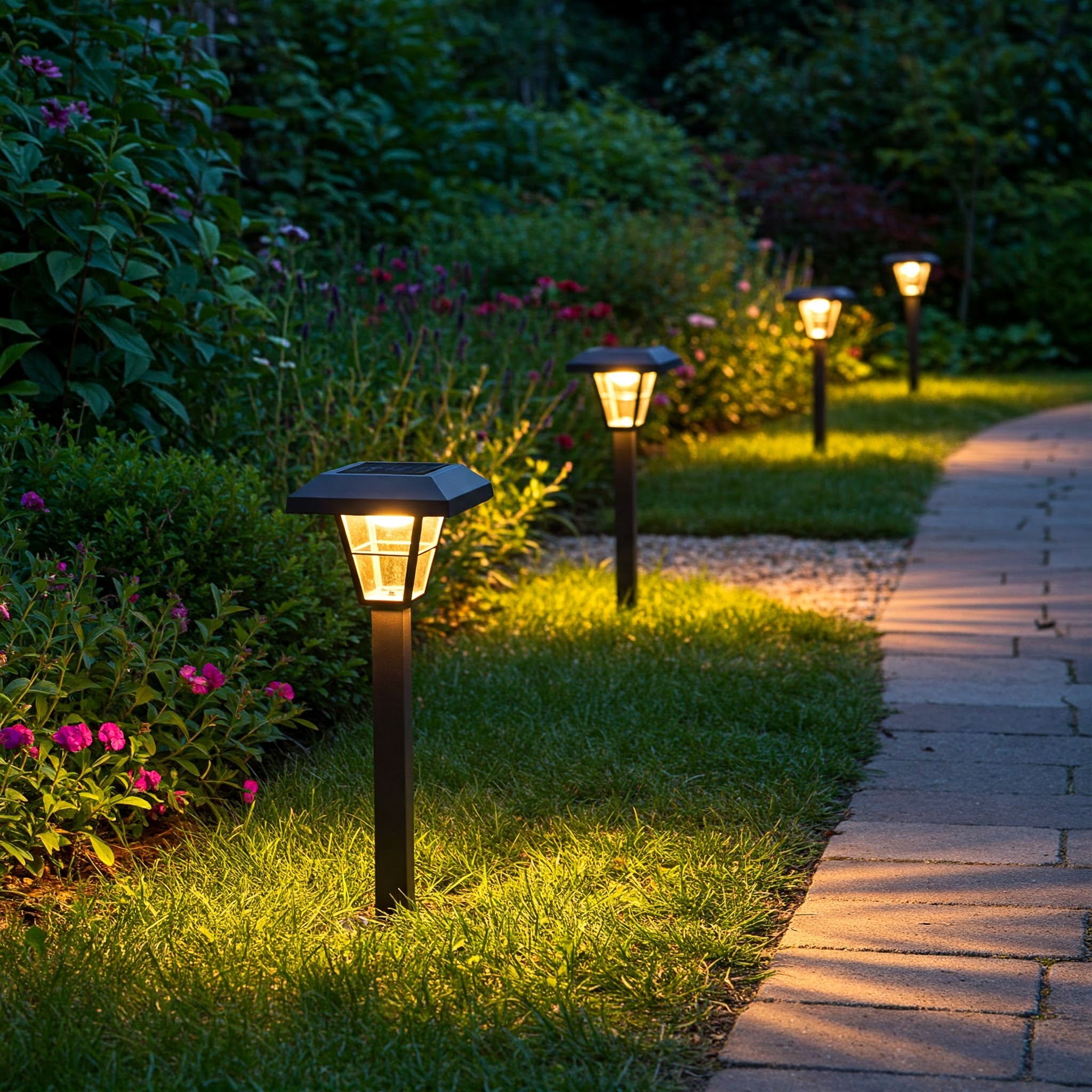 Energy-efficient solar pathway lights