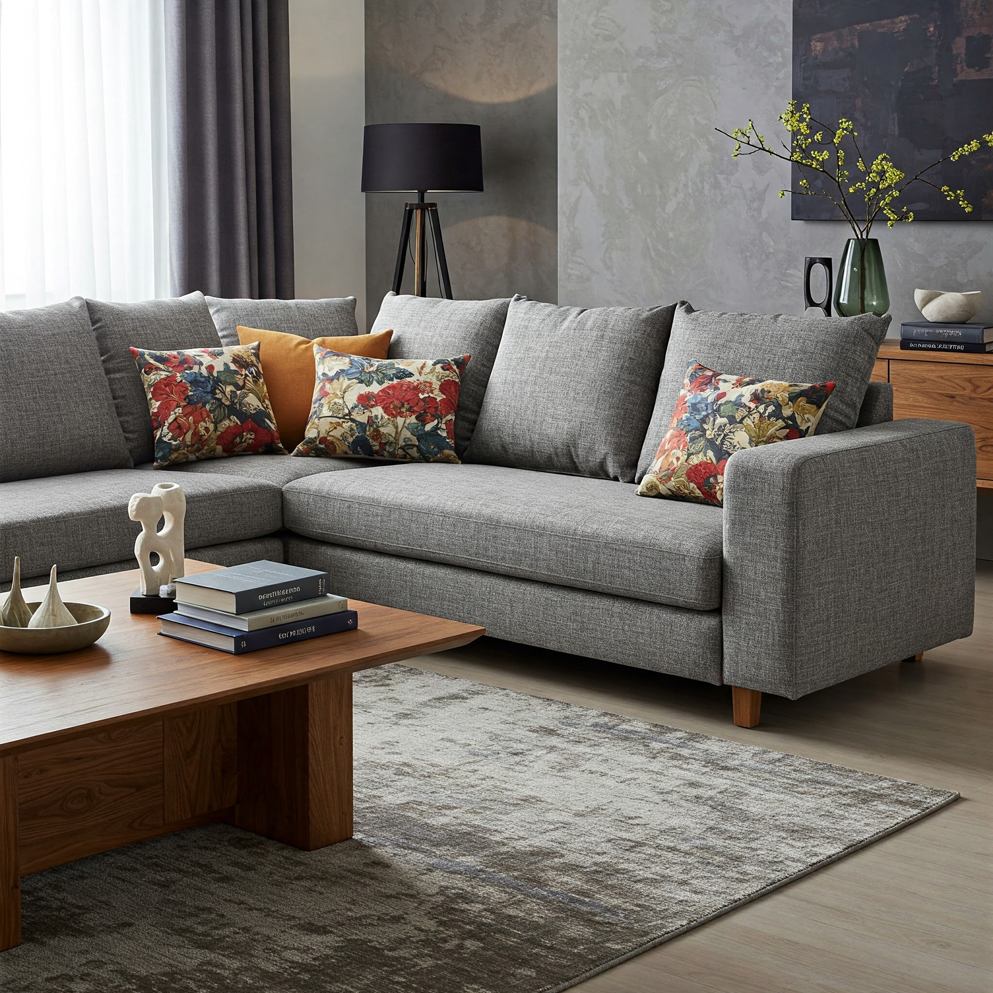 Spacious and comfortable modern sectional sofa with a sleek design.