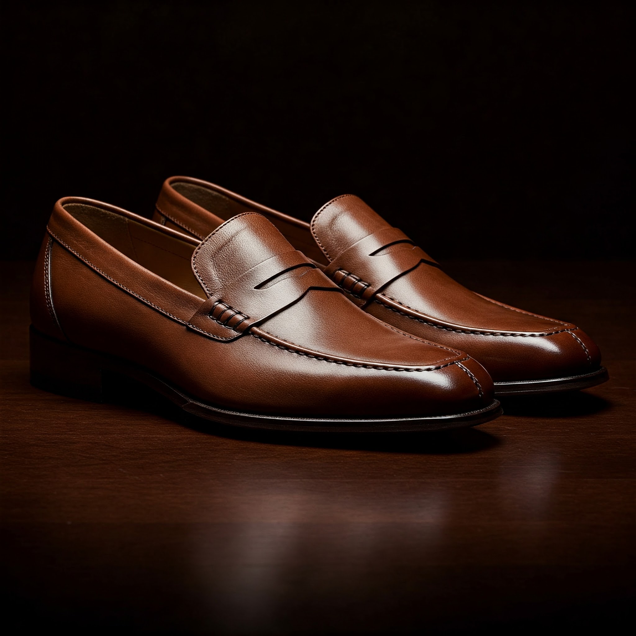 Stylish and comfortable leather loafers with a classic slip-on design.