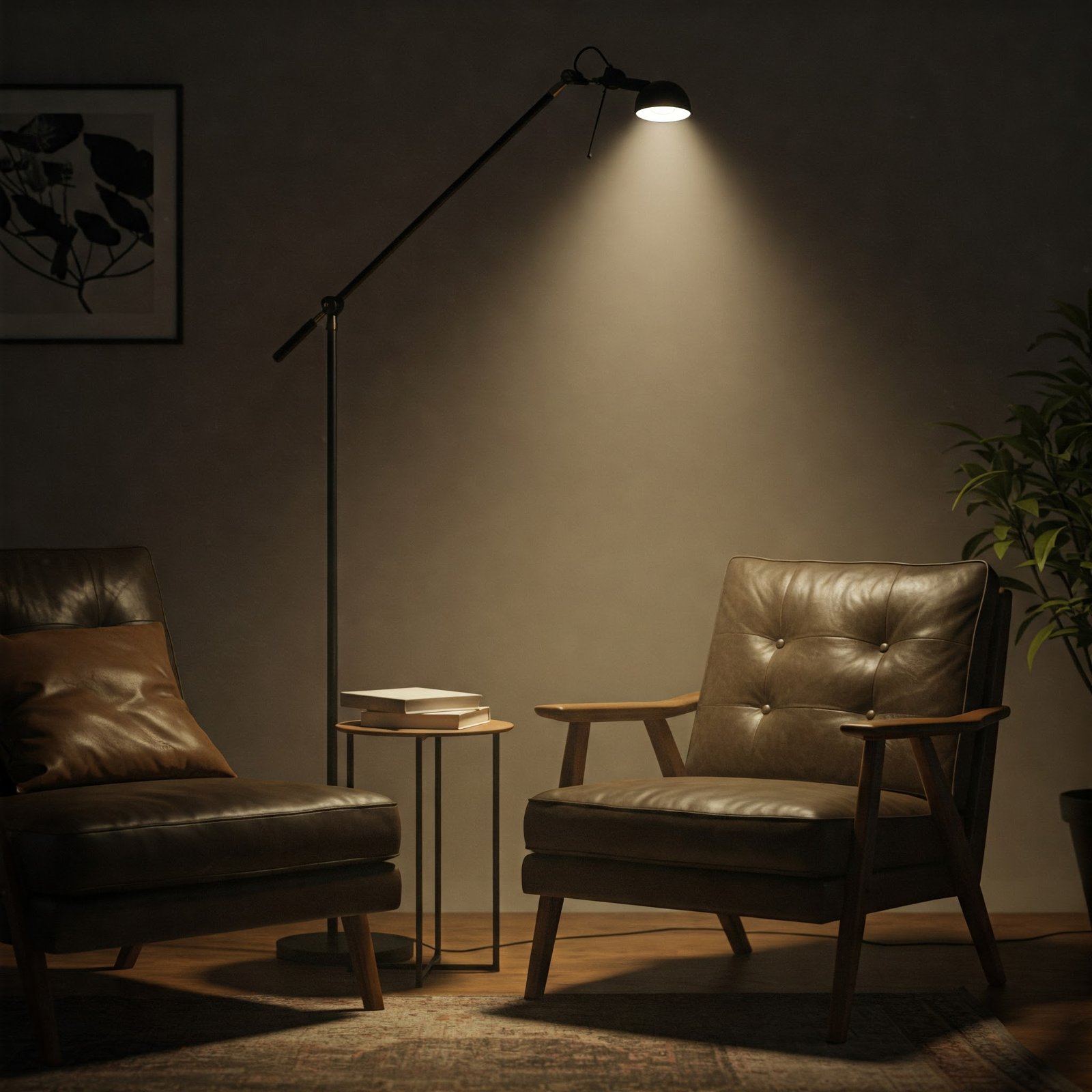 Stylish and energy-efficient LED floor lamp with adjustable brightness.