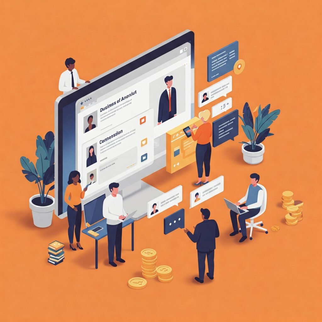 Business forum with user discussion threads