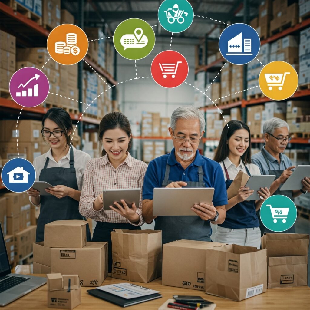 Retailers and wholesalers browsing products on a B2B Wholesale Marketplace