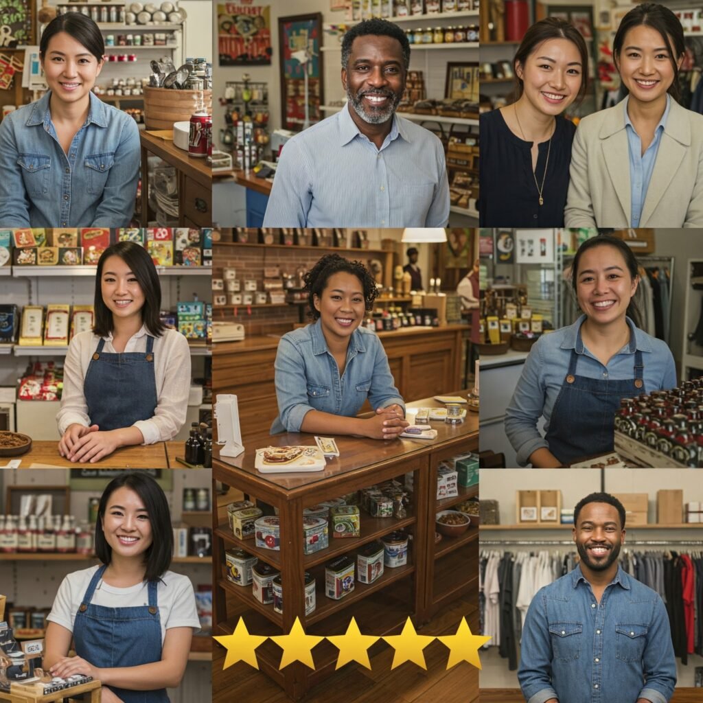 Small business owners with positive reviews on ZikoSwift B2B Wholesale Marketplace