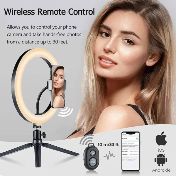 Foldable LED Ring Light with Phone Stand - Image 6