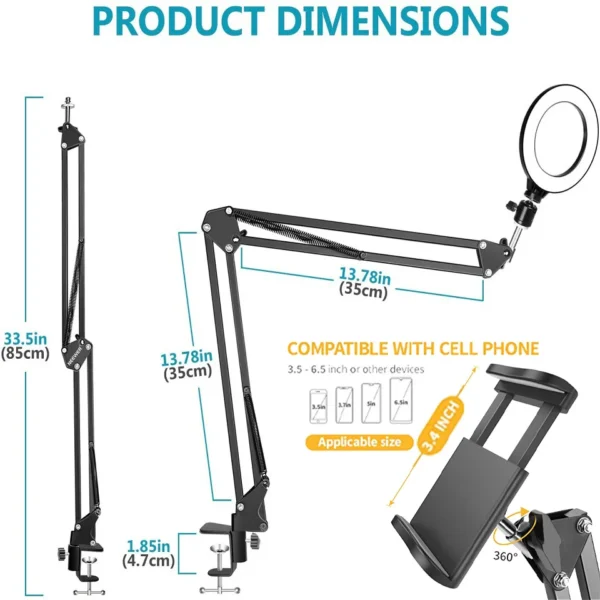 Foldable LED Ring Light with Phone Stand - Image 4