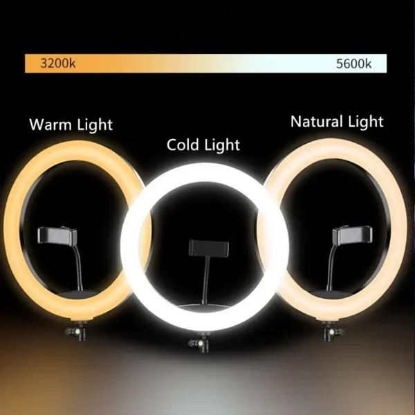 10” Dimmable LED Ring Light with Tripod – Selfie, Makeup, Studio Lighting - Image 5
