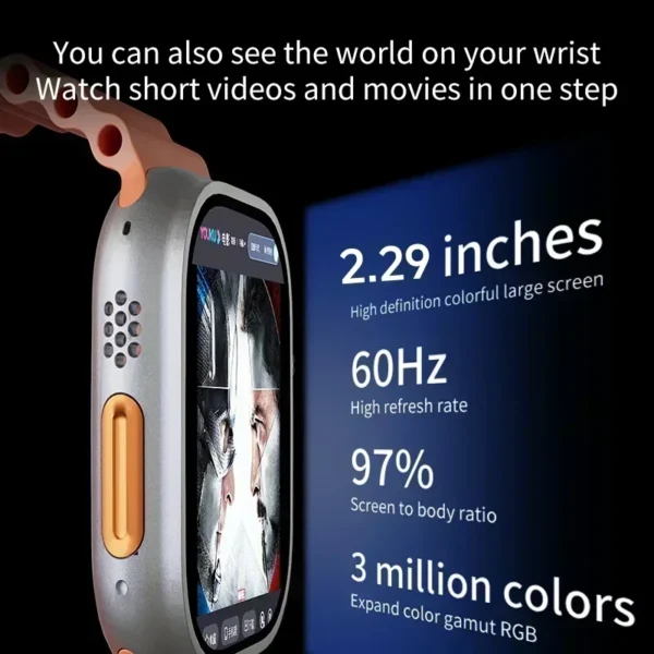 DW100 Pro 2025 Smartwatch - 2.29" AMOLED, Rotating Camera, Android 10, GPS/WiFi (Men's Bluetooth Watch - Image 6