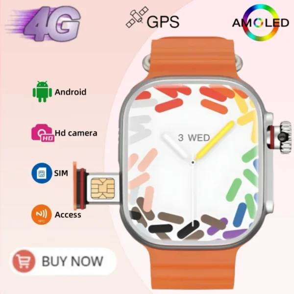CDS9 Pro 4G Smartwatch – GPS, 256GB, Rotating Camera