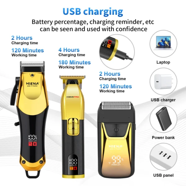 HIENA Rechargeable Hair Trimmer for Men - Image 3