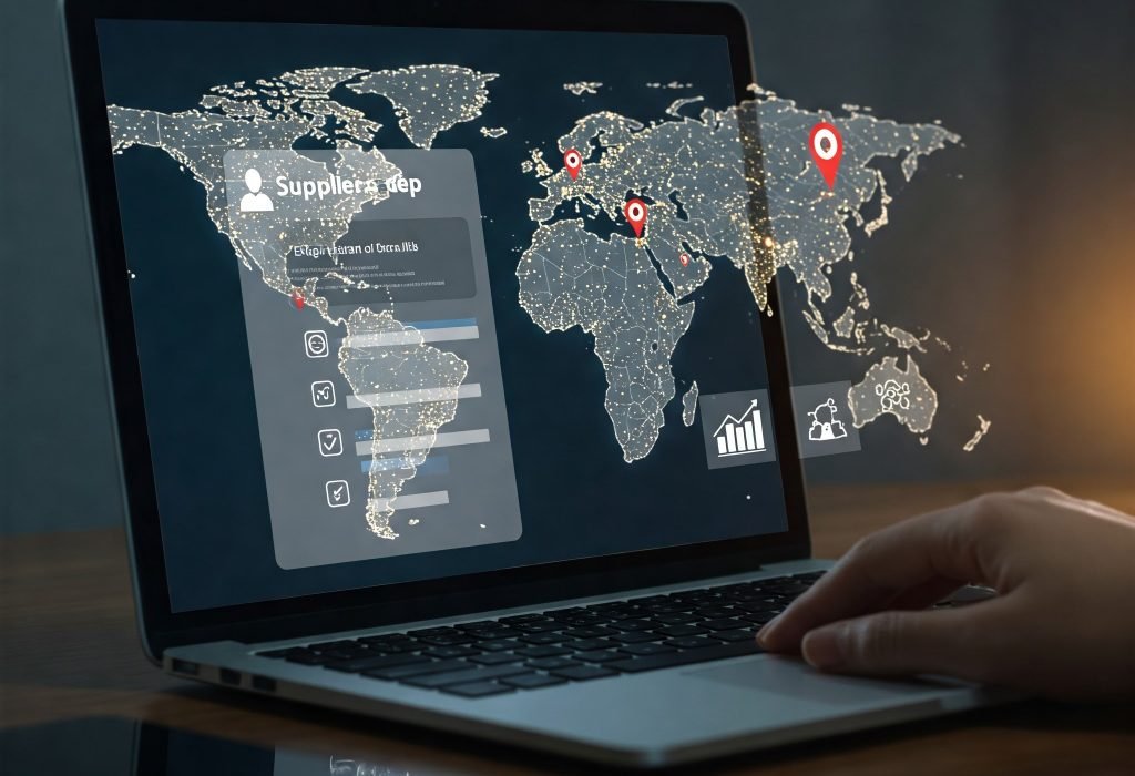 A digital onboarding process displayed on a laptop